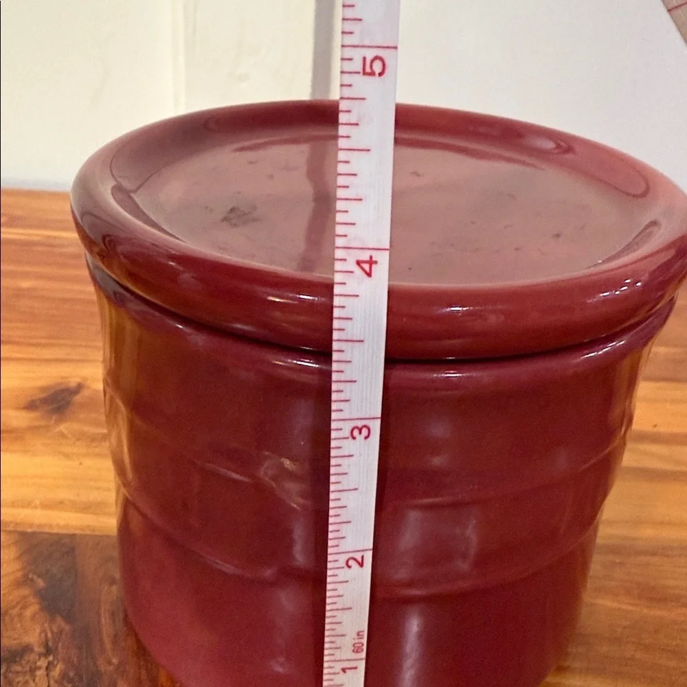 Longaberger One Pint Salt Crock w/ Lid in Paprika